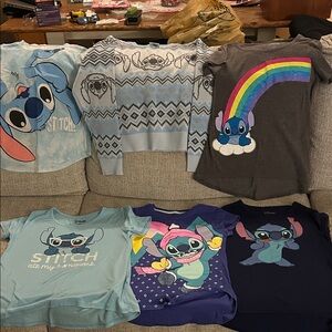 Disney Stitch Kids Sweater and Shirt Set - Blue, Gray, Multicolor